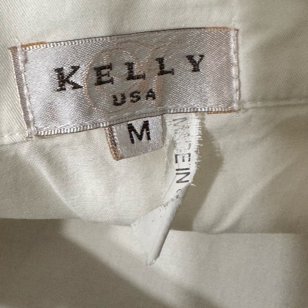 Kelly USA Vintage Ivory Pearl Trim Ruffle Blazer Cottagecore Jacket Size Medium - Picture 4 of 13